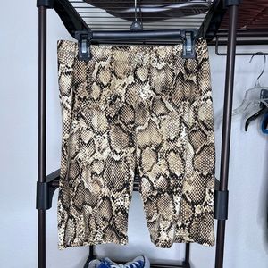 Snake skin biker shorts